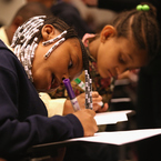 Black students in a classroom