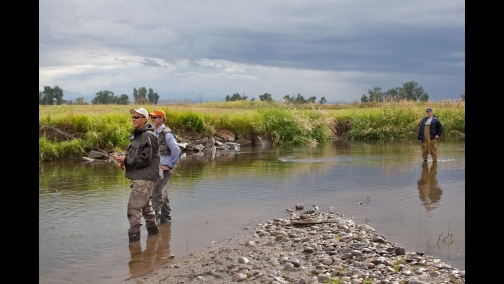 President Barack Obama and Dan Vermillion fish for trout on Montana's East Gallatin River  