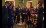 President Barack Obama Talks with Mayors in the Green Room