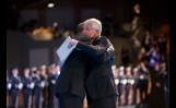 President Obama Embraces Secretary of Defense Chuck Hagel