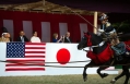 President Obama Watches Archers On Horseback At The Meiji Shrine