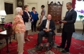 Former President Bush Presents President Obama With A Pair Of Socks