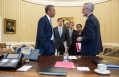President Obama Talks with Advisors in the Oval Office
