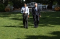 President Obama and Vice President Biden Walk Through the Rose Garden