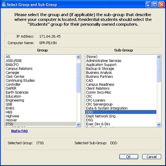 select group and subgroup