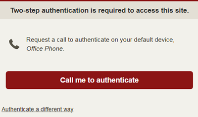 request a call to authenticate