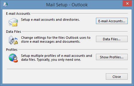 mail setup dialog vox