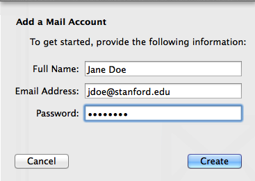 add email account information