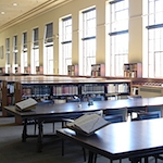 Main reading room in Cubberley Library