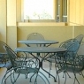 One of the outside patios in the Biology Library