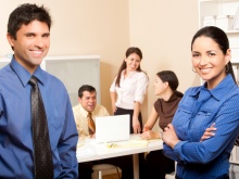 Happy, Cheerful workers