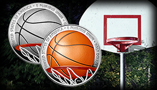 basketball hall of fame colorized silver and clad coins