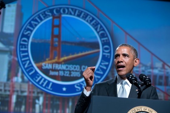 President Obama makes remarks at the U.S. Conference of Mayors, 2015