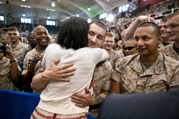 First Lady Michelle Obama Greets Marines at Camp Lejeune