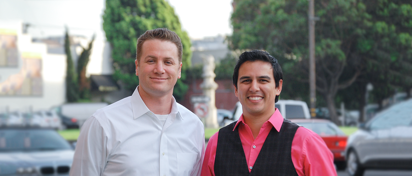 Photo of Gilbert Adauto, MA ’10, and Jacob Klein, MA ’10