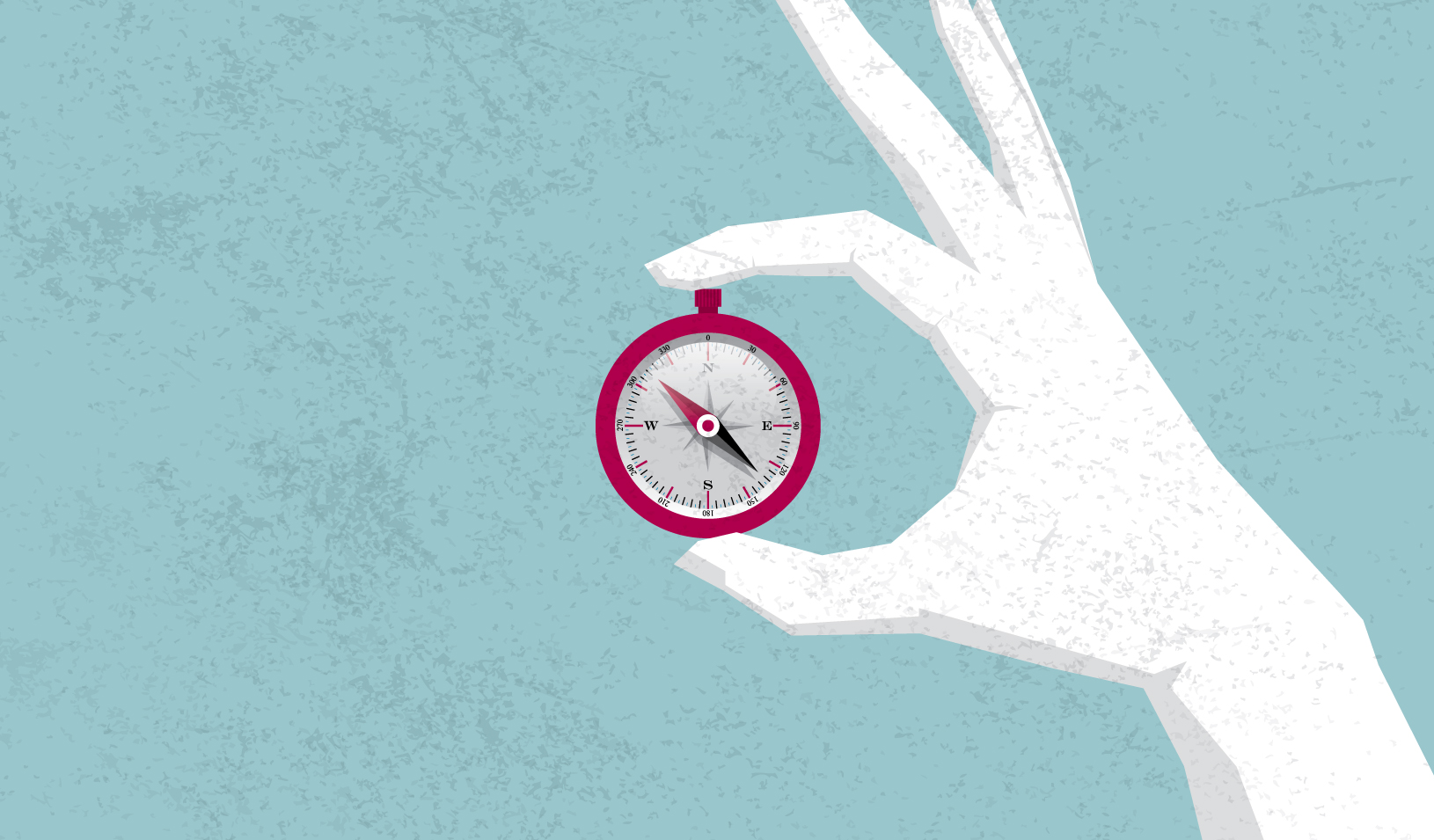 An illustration of a hand holding a compass | iStock/Hong Li