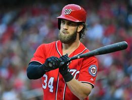 'MLB: Colorado Rockies at Washington Nationals

Jul 29, 2017; Washington, DC, USA; Washington Nationals right fielder Bryce Harper (34) at bat against the Colorado Rockies during the first inning at Nationals Park. Mandatory Credit: Brad Mills-USA TODAY Sports

USA Today Sports Images'