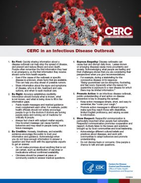 CERC in an Infectious Disease Outbreak fact sheet