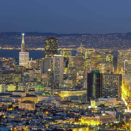 Photo: San Francisco lighted up at night.