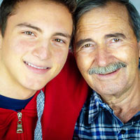 teenager and grandfather