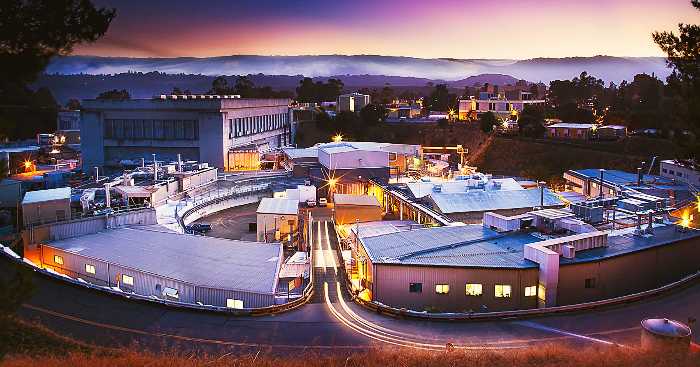 Long exposure photo of SSRL at dusk