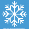 white snowflake on blue background