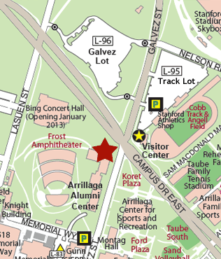 Map of Alumni Center location on campus