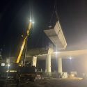 Night-time pedestrian overpass demolition - May 10, 2021