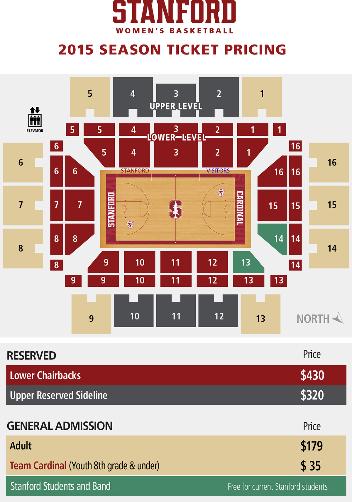 2015-16 Stanford Men's Basketball Pricing Map