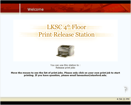 screenshot of Print Release Station homepage