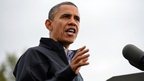 US President Barack Obama speaks at a campaign rally in Denver, Colorado 4 October 2012