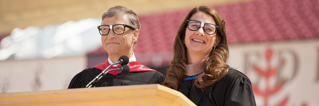 Bill and Melinda Gates wearing 'nerd' glasses
