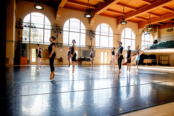 Students dancing in Roble Gym