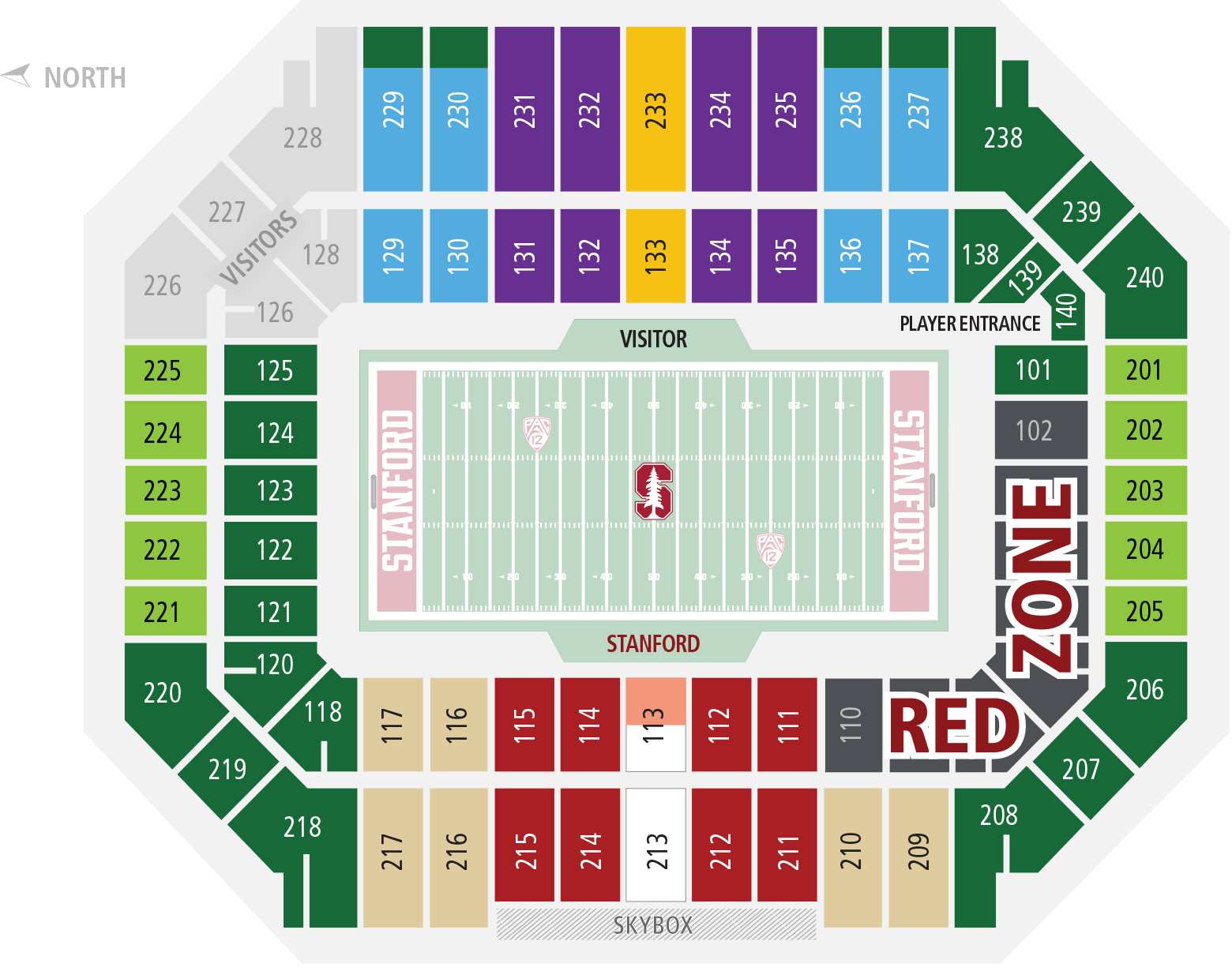 2016 Stanford Stadium Football Pricing Map 