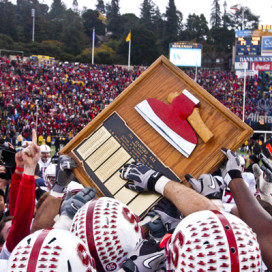 Stanford recaptured the Axe when it made the trip to Memorial Stadium two years ago. In the earliest Big Game ever played, Stanford will be hoping to hold on to the iconic trophy for the third straight year on Saturday. (SIMON WARBY/The Stanford Daily)