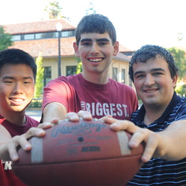 From left to right: George Chen '15, Joseph Beyda '15 and Sam Fisher '14. (ZETONG LI/The Stanford Daily)