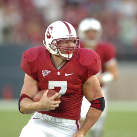 (n 2009, then-senior running back Toby Gerhart (7) carried the team on his back. In Stanford's 55-21 blowout of USC, the workhorse rumbled for 178 yards on 29 carries, as the Trojans could not find a way to stop power. (Stanford Daily File Photo)Stanford Daily File Photo)