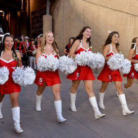 The Dollies enter Stanford Stadium during their first home game. (Courtesy Alvaro Ponce)