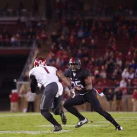 Junior Alex Carter (right) and the Stanford secondary will look to rebound against Oregon State and Sean Mannion, who is second all-time in the Pac-12 in passing yards.