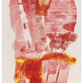 Robert Rauschenberg (U.S.A., 1925–2008), Hybrid, 1970, from the Stoned Moon Series. Lithograph. Lent by Stephen Dull. © Robert Rauschenberg Foundation / licensed by VAGA, New York, NY.