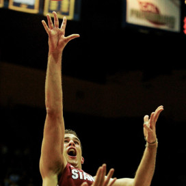 Fifth-year senior center Stefan Nastic's ability to stay out of foul trouble and anchor the frontcourt may be the key to Stanford's success against UCLA. (MIKE KHEIR/ The Stanford Daily)