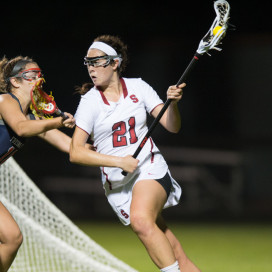 Sophomore attacker Kelsey Murray led the offensive charge against Fresno State with five goals and four assists for a career-high nine points. Her five goals are tied for 10th-most in a single game in Stanford history. (JOHN TODD/isiphotos.com)