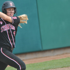 Junior slugger Kayla Bonstrom, who is batting 9-for-13 over her last three games, batted in all four of Stanford's runs in the Cardinal's 7-4 loss against UC Davis. (SAM GIRVIN/The Stanford Daily)