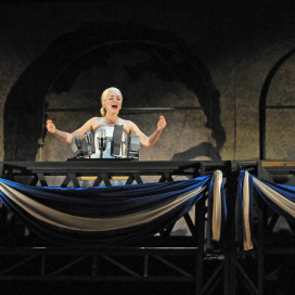 Amy DuBose ‘15 as Eva Perón in "Evita." Photo courtesy of the TAPS department.