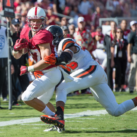 Sophomore Christian McCaffrey (left) collected 796 all-purpose yards in 2014 and is expected to be a highlight of the Cardinal's offense this fall. (DAVID BERNAL/isiphotos.com)