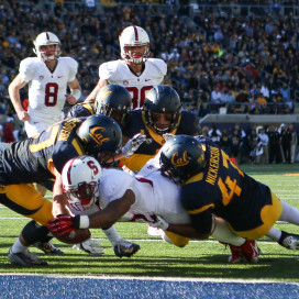 BERKELEY, CA-NOVEMBER 22, 2014- The Stanford Cardinal leads the California Golden Bears 24-7 at the half of the 117th Big Game at Memorial Stadium on the University of California campus.