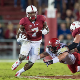 STANFORD, CA - NOVEMBER 15, 2014: Ty Montgomery during Stanford's game against Utah. The Utes defeated the Cardinal 20-17 in overtime.