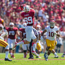 STANFORD, CA - SEPTEMBER 6, 2014:  Devon Cajuste during Stanford's game against USC. The Trojans defeated the Cardinal 13-10.