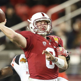 Kevin Hogan (above) begins his final year at Stanford coming off some impressive performances at the end of the 2014 season against Cal, UCLA and Maryland. He ended the season with 2,792 passing yards, an average of 214.8 yards per game. (DON FERIA/isiphotos.com)