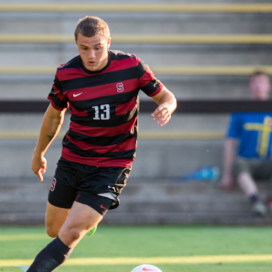 STANFORD, CA - August 19, 2014: Stanford forward Jordan Morris (13) during the Stanford vs CSU Bakersfield men's soccer match in Stanford, California. Final score, Stanford 1, CSU Bakersfield 0.